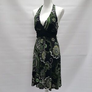 Speechless Womens Halter Dress Black Green Size Medium